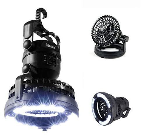 Odoland Portable LED Camping Lantern with Ceiling Fan - Hurricane Emergency