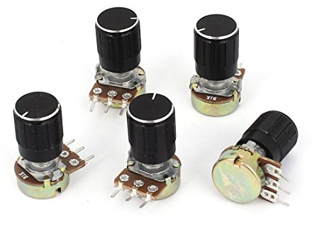 uxcell a15011600ux0213 5 Piece 1K Ohm Linear Taper Rotary Potentiometer, 1KB B1K Pot