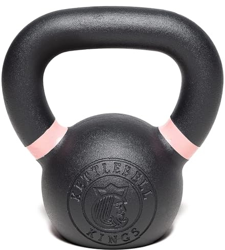 Kettlebell Kings Strength Training Kettlebells - Adjustable Kettle Bell Sets for Men and Women - Durable Powder Coated Kettlebell - 20 lbs Cast Iron Premium Gym Equipment for Fitness Workouts - Black