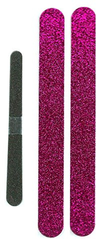 Aurore Beauté - Duo de limes professionnelles émeris fantaisie + 6 limes émeris noirs