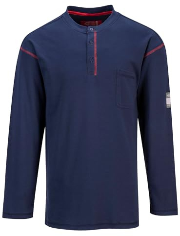 Portwest Bizflame FR Henley, Size: XXL, Colour: Navy, FR02NARXXL