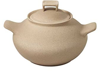 Wald Cuocipatate e Cuocicastagne in Argilla da Fiamma – Ø 22 cm con Coperchio – Cottura a Secco, Ideale per Patate e Castagne, Uso Diretto su Fiamma, Naturale e Non Smaltato