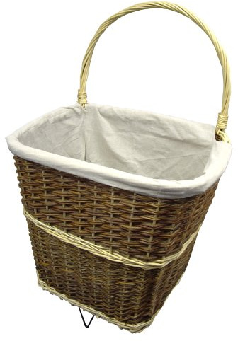 Metrox 99086 Kaminholztrolley (Kiepe für Brennholz, Holzwagen aus Weide, Innenfutter Jute, Maße 54,5x43,5x90cm)