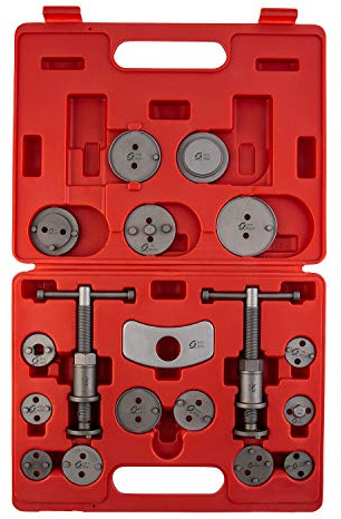 SUNEX TOOLS 3930 18-Piece Master Disc Brake Caliper Tool Set and Wind Back Kit, Compressor, Spreader Tool Set for Brake Pad Replacement with Magnetic Thrust Bolts