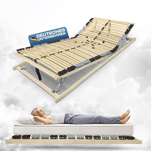 Coemo 7-Zonen Lattenrost Premium KF 42 Leisten Kopf- und Fußteil verstellbar Härtegradanpassung, sehr Stabiler Lattenrahmen, für alle Matratzen Typen, zerlegt DIY 140x200 cm