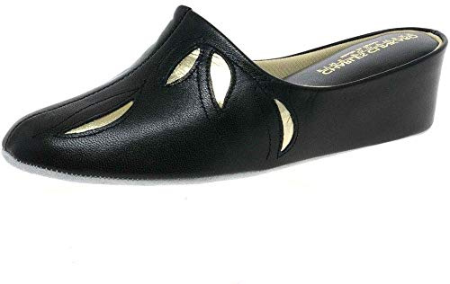 Relax Zapatilla De Cuero Molly 4 Negro
