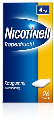 Nicotinell Kaugummi 4 mg Tropenfrucht, 96 Stk.: Nikotinkaugummi für schrittweise Raucherentwöhnung und sofortigen Rauchstopp
