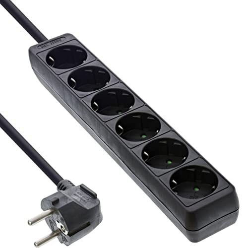 InLine 16465 Steckdosenleiste, 6-fach Schutzkontakt, 5m, schwarz