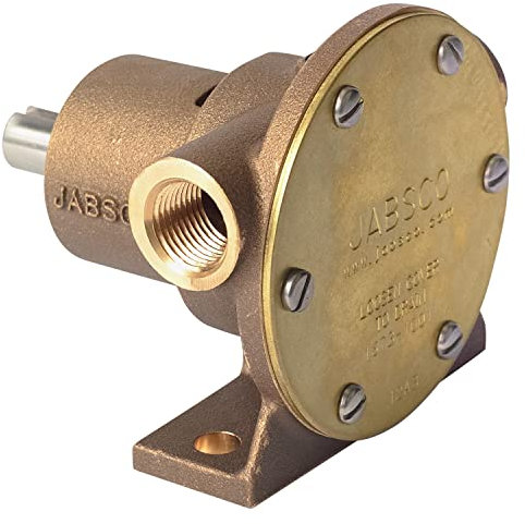 Jabsco 1673-1001 Marine 1673 Series Pulley Driven Flexible Impeller Pump (Neoprene Impeller, Full Cam, Lip Seal, 1/2 NPT Port), Bronze