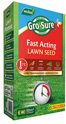 Gro-Sure Fast Acting Grass Lawn Seed, 50 m2, 1.5 kg, Blue,Green
