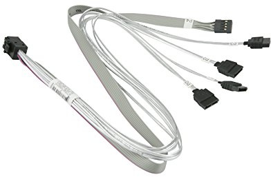 Supermicro CBL-SAST-0616 50cm Mini-SAS HD till 4x SATA intern kabel med 50cm SB