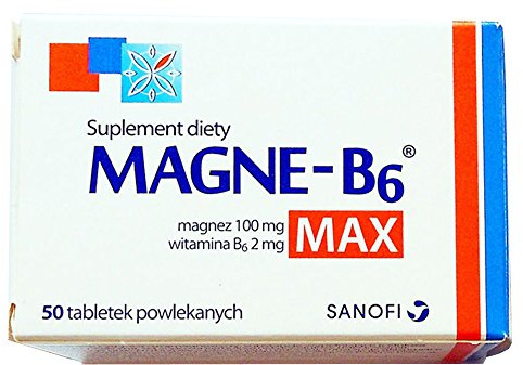 MAGNE B6 MAX - 50 Capsules - is a Dietary Supplement containing in its Composition Magnesium and Vitamin B6, for People Suffering Weakness, Fatigue, Twitching eyelids and Muscle spasms