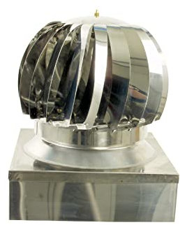 COMIGNOLO GIREVOLE ACCIAIO INOX QUADRATO FUMAIOLO ASPIRATORE CANNE FUMARIE (cm 22 x 22)