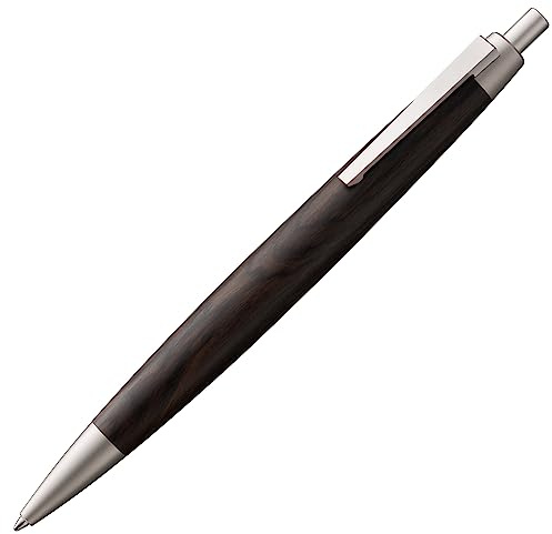 Lamy 2000 blackwood Kugelschreiber – edler Kuli mit Gehäuse aus Grenadillholz und Palladium-Finish – perfekt ausbalanciert - inkl. Großraummine M 16 in Stichbreite M in schwarz