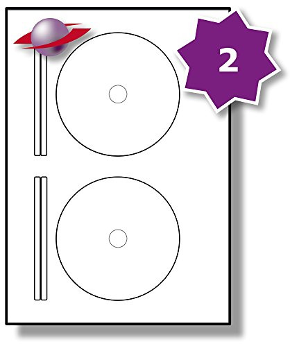 Label Planet® 2 Per Page/Sheet, 5 Sheets (10 Sticky Full Face CD/DVD Labels), White Blank Matt Plain A4 Round/Circular Media Stickers, for Laser/Copier or Inkjet Printer, UK LPCD117, 117 MM Diameter