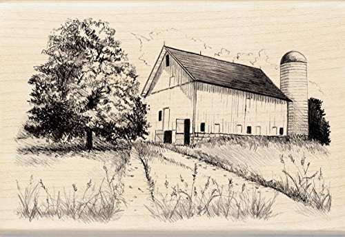 Inkadinkado Farm and Barn Wood Stamp for Arts and Crafts, 2.75'' L x 4'' W