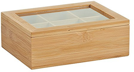 Zeller Tea Box 21x16x7,5cm, Wood, Multi-Colour, 28 x 28 x 8 cm