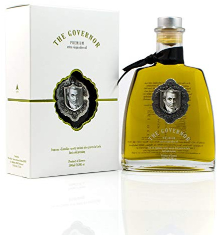 The Governor Premium Extra Virgin Olive Oil - Unfiltered, Cold-Pressed, Single Origin Lianolia - Peppery, Robust, Floral, Fruity Notes - Rich in Natural Polyphenols, Oleocanthal, Antioxidants, 500ml