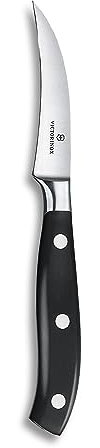 Victorinox Grand Maître, Profi Tourniermesser, Extra Scharfe Klinge, gerader Schliff, 8 cm, Kunststoffgriff, Rostfreier Stahl, schwarz