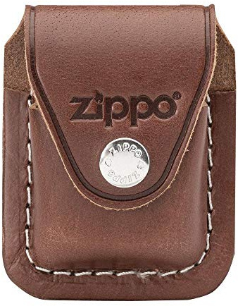 Zippo Lighter Pouch with Clip - Genuine Leather - Protection & Security - Adaptable to 5cm Belts - Holds all Zippo Windproof Lighters - Made in USA - Brown