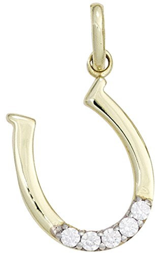 Jobo Damen-Anhänger Hufeisen aus 8 Karat 333 Gold Bicolor mit Zirkonia