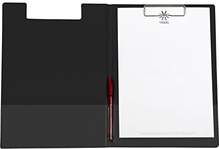 Viquel - Viquel - Porte bloc A4 à rabat avec pince en métal pour tenir les documents - Noir