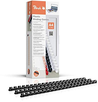 Peach Plastikbinderücken A4 - 10 mm - 65 Blatt - 100 Stück - Schwarz - PB410-02