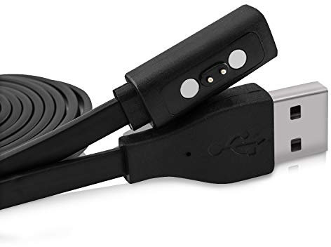 kwmobile Charger Cord Compatible with Pebble 2SE / 2+ / Time/Time Steel/Time Round - Charger for Smart Watch USB Cable - Black