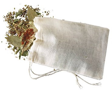 KitchenCraft Home Made Spice Bags for Cooking, Cotton, Pack of 4 Reusable Bouquet Garni Infuser Bags