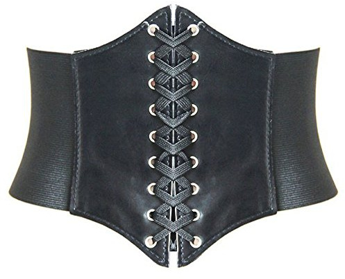 HANERDUN Lace-up Waspie Corset Belts for Women Elastic Waist Belt Tied Retro Wide Belt