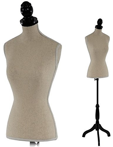 Mendler Schneiderpuppe T220, Schaufensterpuppe Torso weiblich, Schaumstoff - Creme