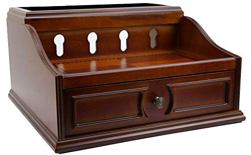 Decorebay Pecan Brown Wooden Multi-Device Charging Station and Valet