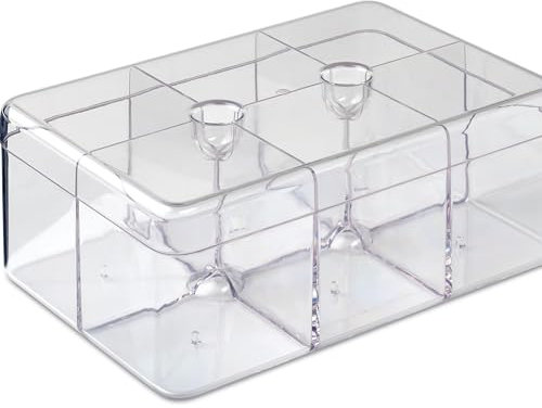 Mepal - Teebox Stora rechteckig - Teebehälter mit 6 verschiedenen Fächern - Aufbewahrungsbox zum Aufbewahren & Servieren von Teebeuteln - Küchenorganizer & Spülmaschinenfest - Transparent