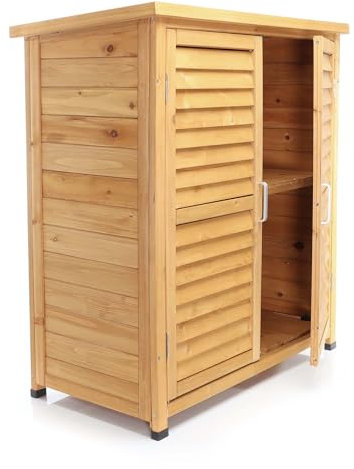 Wiltec Armadio basso da giardino 2 ante 870x465x916 mm In legno di abete rosso Capanno degli attrezzi