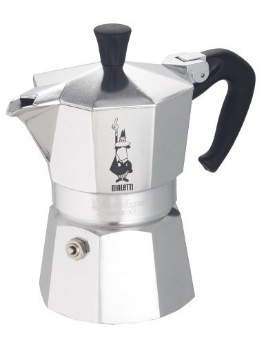 Bialetti Moka Caffettiera con Fascia, Alluminio, Argento, 2 Tazze