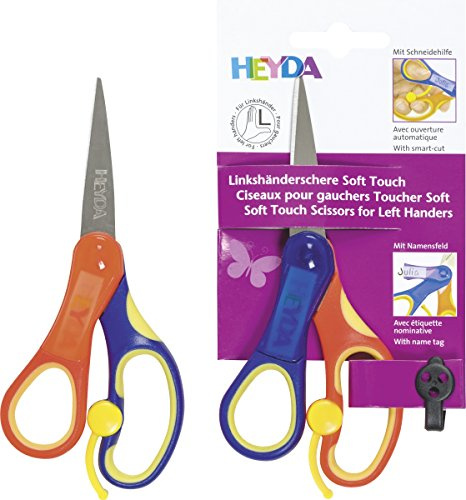 Baier & Schneider Heyda 2048078 Ciseaux de 13,5 cm pour enfant Avec insert Soft-Touch pour un toucher doux Pour gaucher