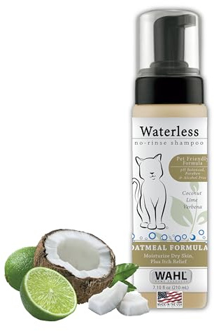 Wahl USA Cat Waterless Shampoo for Soothing Damaged Skin, Refreshing, Cleaning, and Removing Odors Between Baths - 7.1 Oz - Model 820015-500