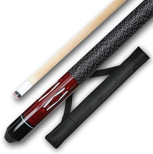 Billard Queue Tycoon TC-1 rot perfekt als Einsteigerqueue, Queuelänge ca. 145 cm, 2-TLG. Dazu eine Billard Tasche mit Schultergurt und einen Billardhandschuh GRATIS