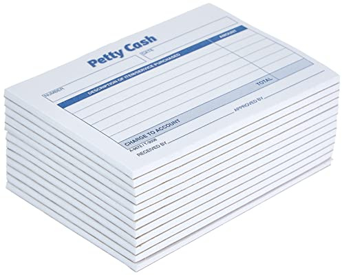 Adams Petty Cash reçus Pad, 5 x 3–1/5,1 cm, 50 feuilles par bloc, Lot de 12 blocs (9672abf)