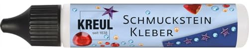 KREUL 49600 - Schmucksteinkleber, 29 ml Pen, auf Wasserbasis hergestellt, trocknet transparent, mit feiner Düse für punktgenaues Aufkleben der Schmucksteine