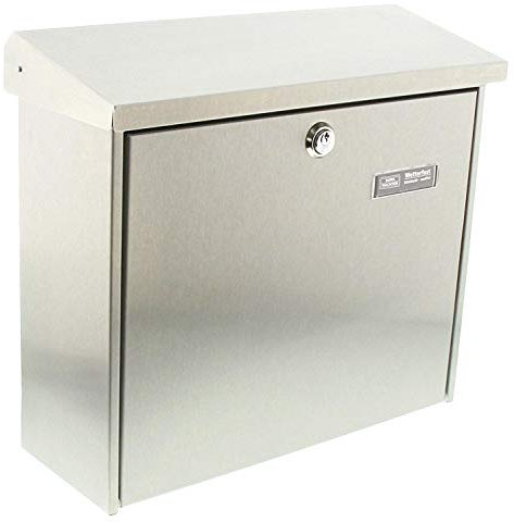 Burg-WÄCHTER Briefkasten ohne Zeitungsfach mit Namensschild, Rostfreier Edelstahl, Einwurf-Format DIN C4, 2 Schlüssel, Comfort 3913 NI