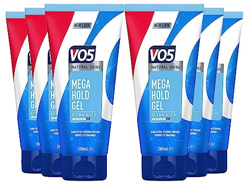 VO5 Mega Hold 24 hour extra strong control Styling Gel for perfectly groomed controlled natural hairstyle 200 ml Multi Buy (6)