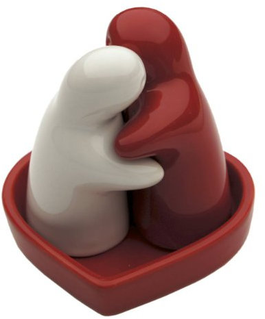 Saliera/Sale e Pepe/Pepiera Regalo Ceramica Casa Motivo/Design Amore rosso