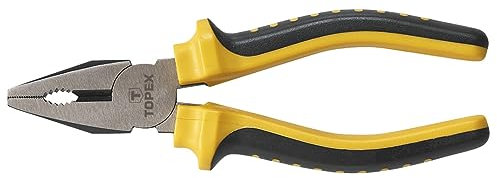 TOPEX Universal Kombizange 160 mm | Ergonomischer, Rutschfester Griff, Gehärtete Backen, Zange Haushalt, Werkstatt, für Heimwerker und Profis | gelb, schwarz