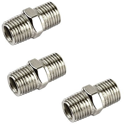 Air Line Hose Compressor Fittings/Connector 1/4 BSP Male to Male 3 Pack FT001