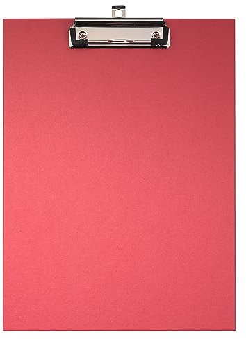 Original Falken Umwelt-Klemmbrett Öko. Made in Germany. Mit stabilem Pappkern und farbigem Papierbezug außen für DIN A4 rot Blauer Engel ideal für Inventur und Lagerwirtschaft