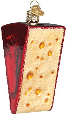 Old World 32220 Christmas Ornaments: Various Foods Glass Blown Ornaments for Christmas Tree, Cheese Wedge