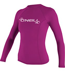 O'Neill Wetsuits Damen Basic Skins Long Sleeve Rash Guard Chaleco, Mujeres, Rosa, Small