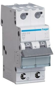 Hager Leitungsschutzschalter 1polig+N 6kA B-Charakteristik 16A Quick Connect MBS516