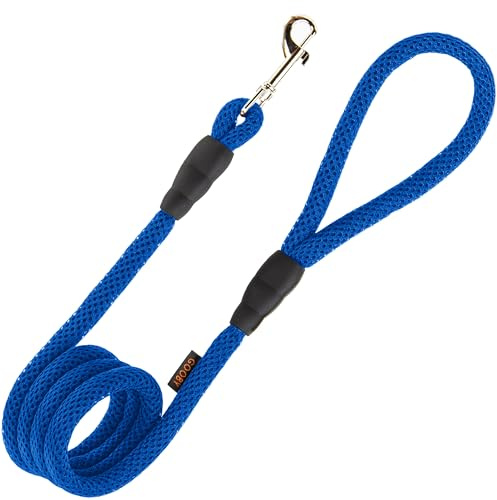 Gooby Mesh Leash - Blue, 4 FT - Breathable Mesh 4 Foot Leash for Small Dogs with Bolt Snap Clasp - On The Go Dog Leashes for Small, Medium, and Large Dogs